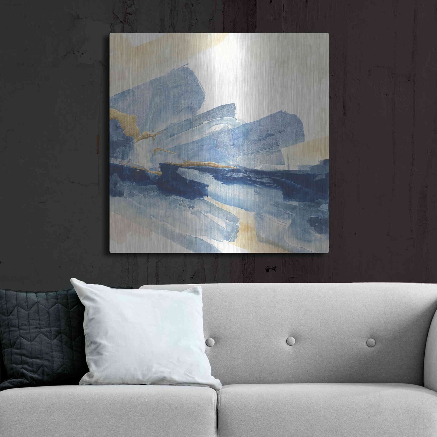 Luxe Metal Art 'Gilded Indigo II' by Chris Paschke, Metal Wall Art,36x36