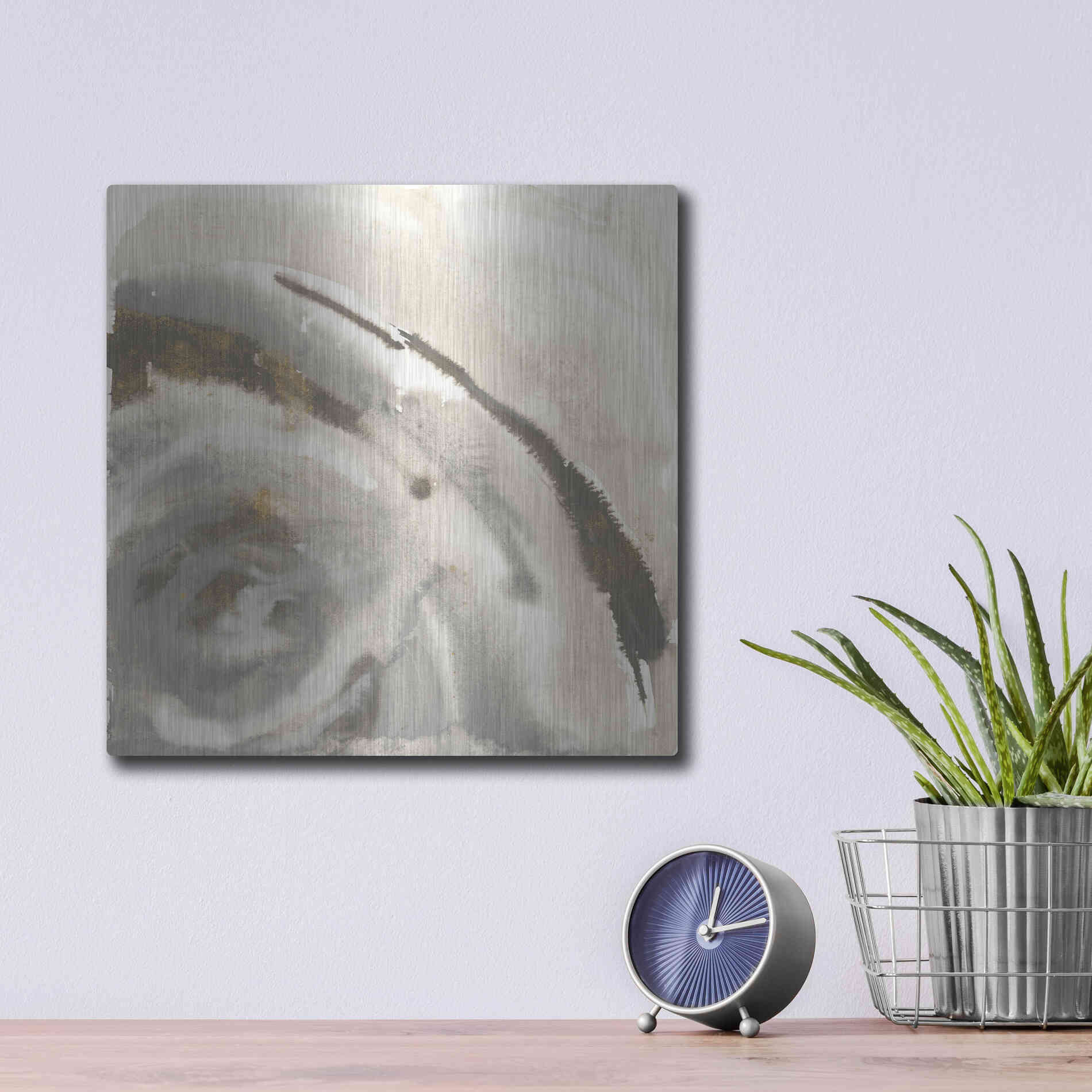 Luxe Metal Art 'Gold Dust Nebula I' by Chris Paschke, Metal Wall Art,12x12