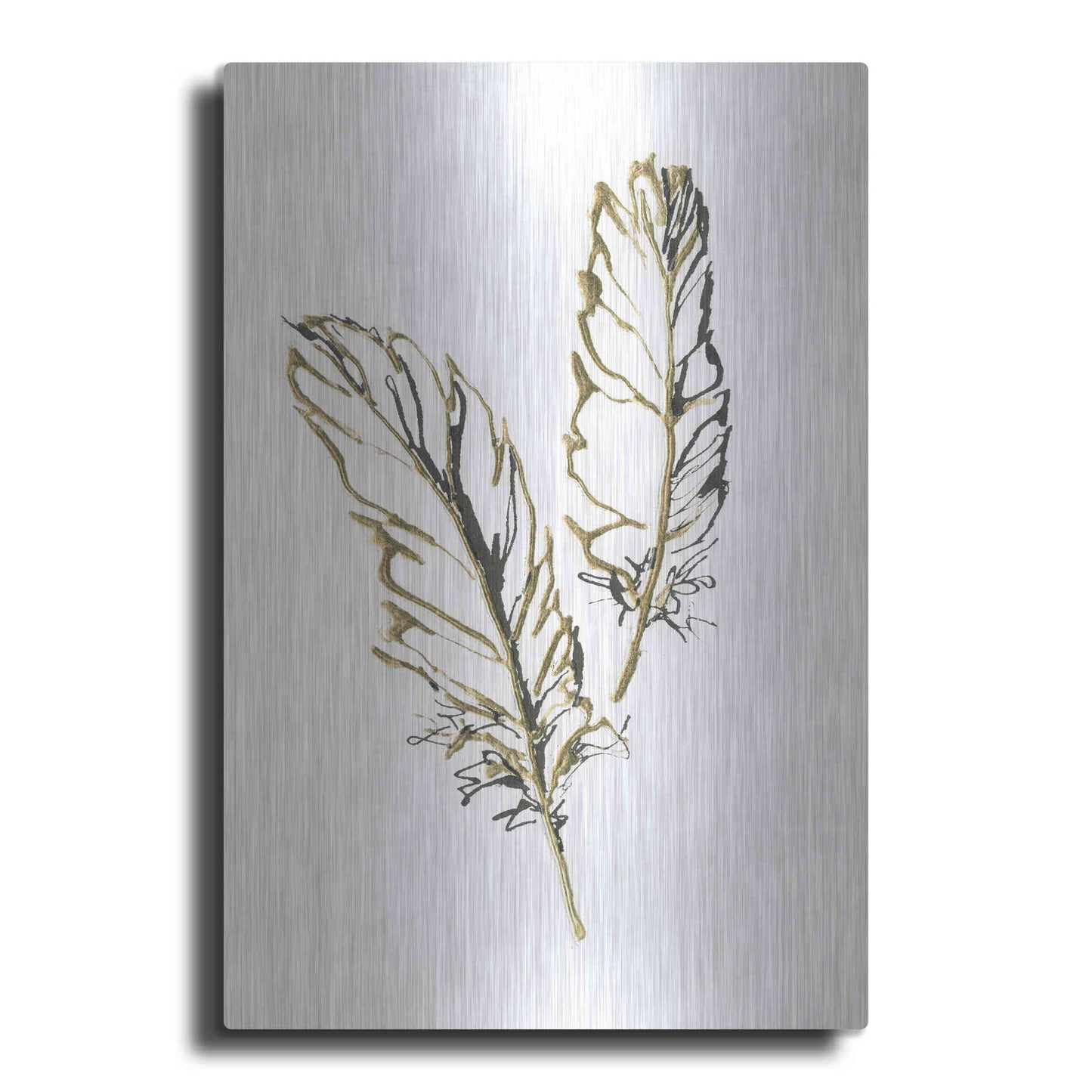 Luxe Metal Art 'Gilded Barn Owl Feather' by Chris Paschke, Metal Wall Art