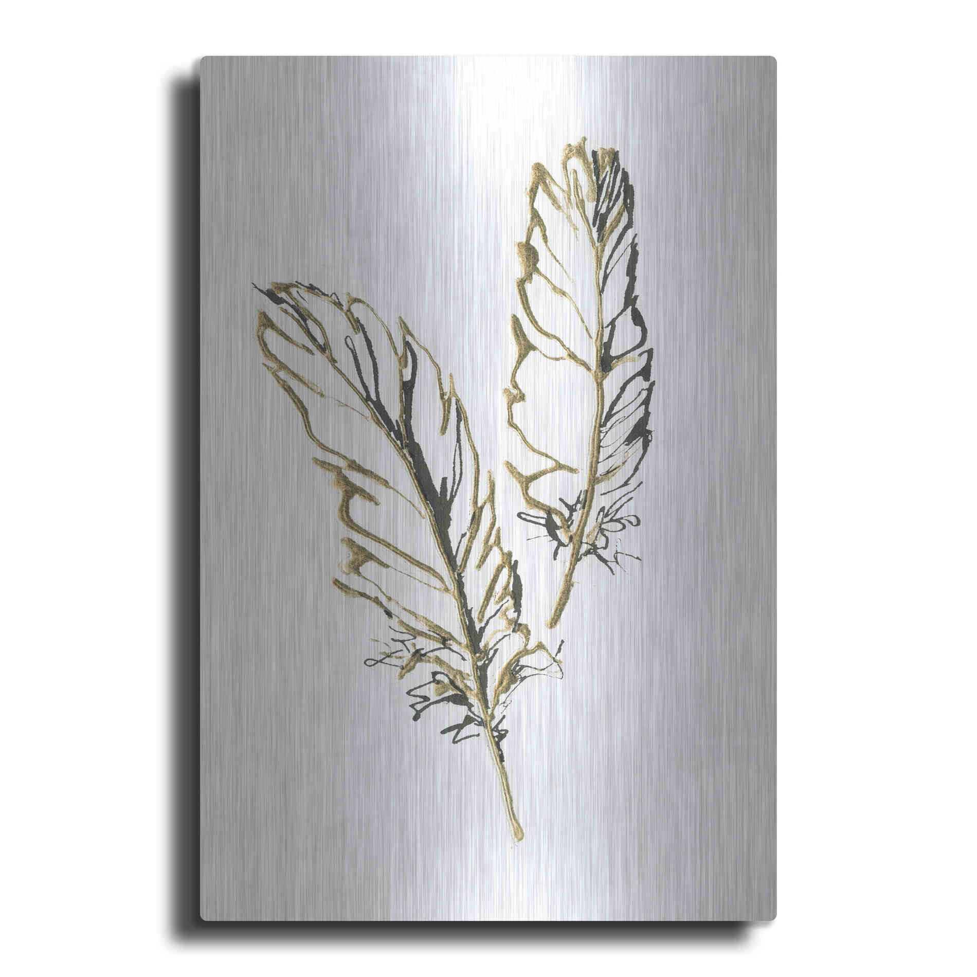Luxe Metal Art 'Gilded Barn Owl Feather' by Chris Paschke, Metal Wall Art