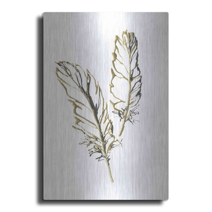 Luxe Metal Art 'Gilded Barn Owl Feather' by Chris Paschke, Metal Wall Art