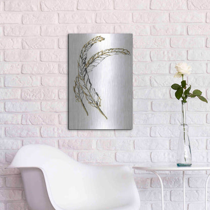 Luxe Metal Art 'Gilded Hackles Feather' by Chris Paschke, Metal Wall Art,16x24
