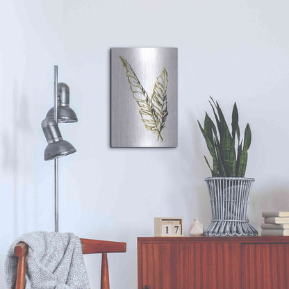 Luxe Metal Art 'Gilded Raven Feather' by Chris Paschke, Metal Wall Art,16x24