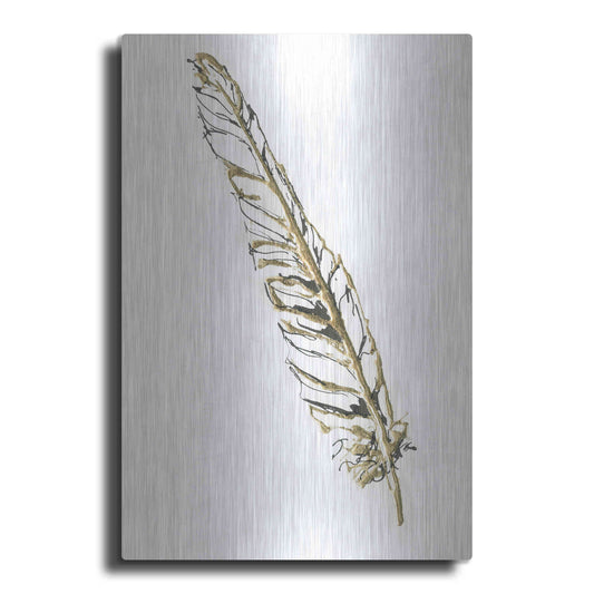 Luxe Metal Art 'Gilded Swan Feather I' by Chris Paschke, Metal Wall Art