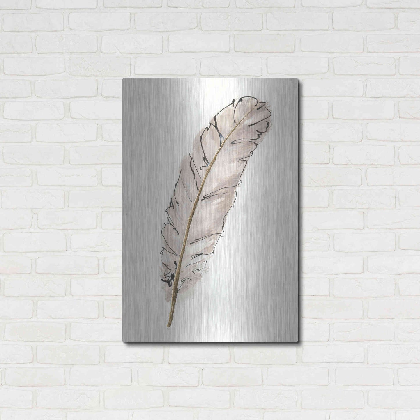 Luxe Metal Art 'Gold Feathers IX' by Chris Paschke, Metal Wall Art,24x36