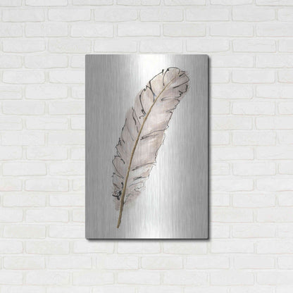 Luxe Metal Art 'Gold Feathers IX' by Chris Paschke, Metal Wall Art,24x36