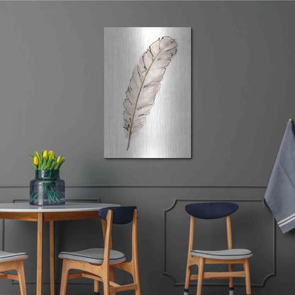 Luxe Metal Art 'Gold Feathers IX' by Chris Paschke, Metal Wall Art,24x36