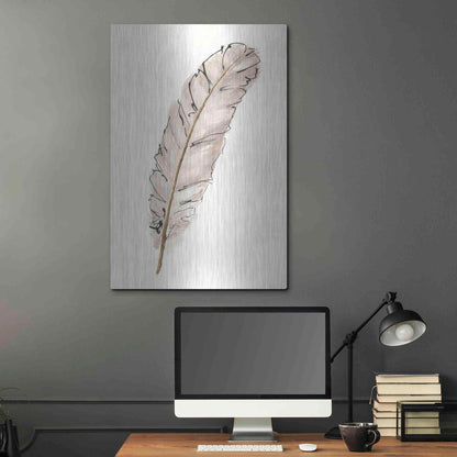 Luxe Metal Art 'Gold Feathers IX' by Chris Paschke, Metal Wall Art,24x36