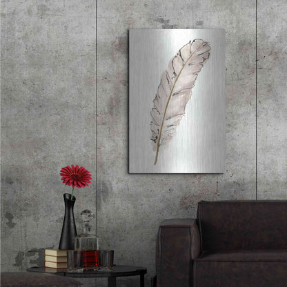 Luxe Metal Art 'Gold Feathers IX' by Chris Paschke, Metal Wall Art,24x36