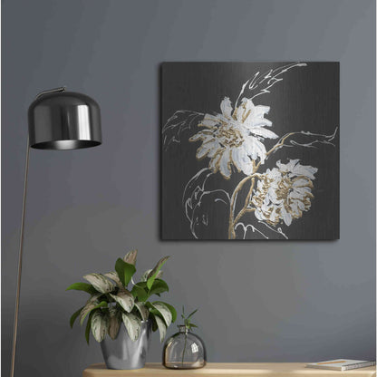 Luxe Metal Art 'Gilded Sunflowers' by Chris Paschke, Metal Wall Art,24x24