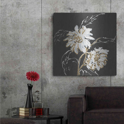 Luxe Metal Art 'Gilded Sunflowers' by Chris Paschke, Metal Wall Art,36x36