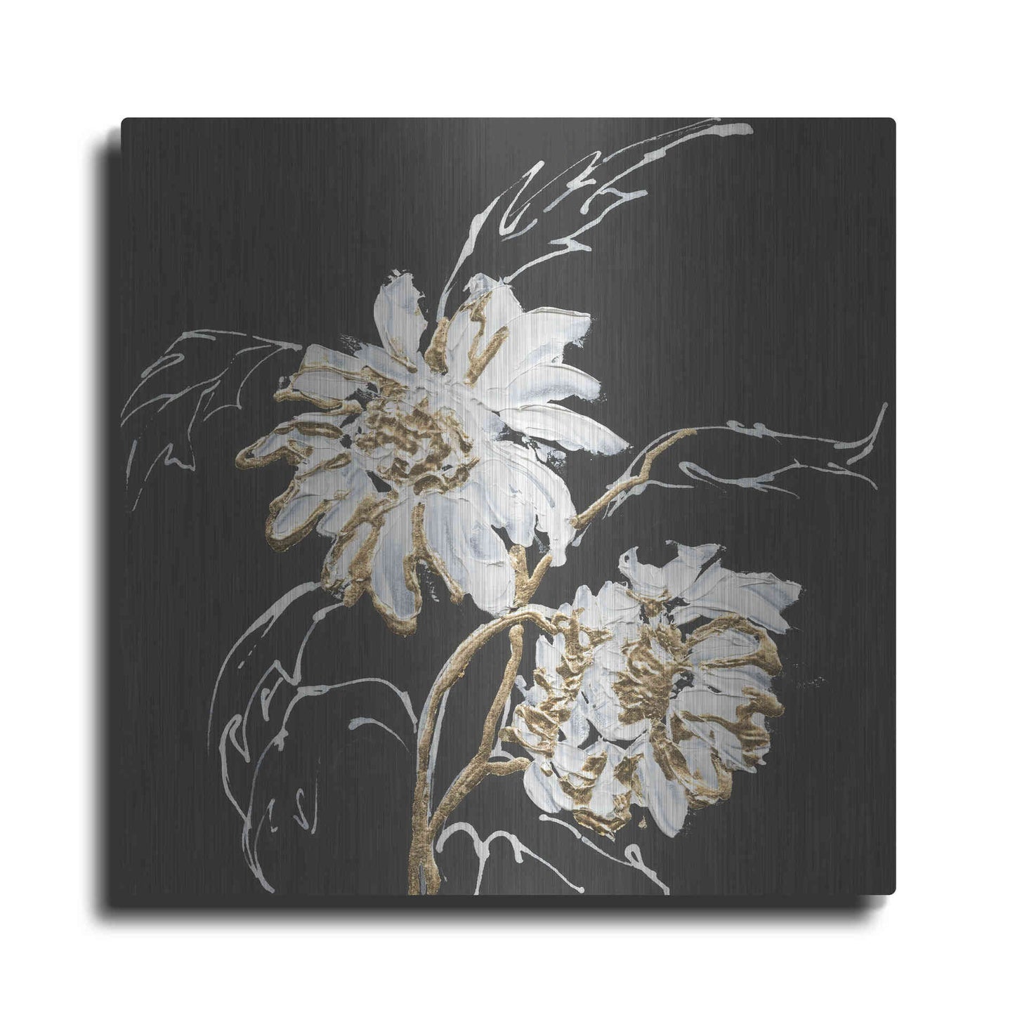 Luxe Metal Art 'Gilded Sunflowers' by Chris Paschke, Metal Wall Art