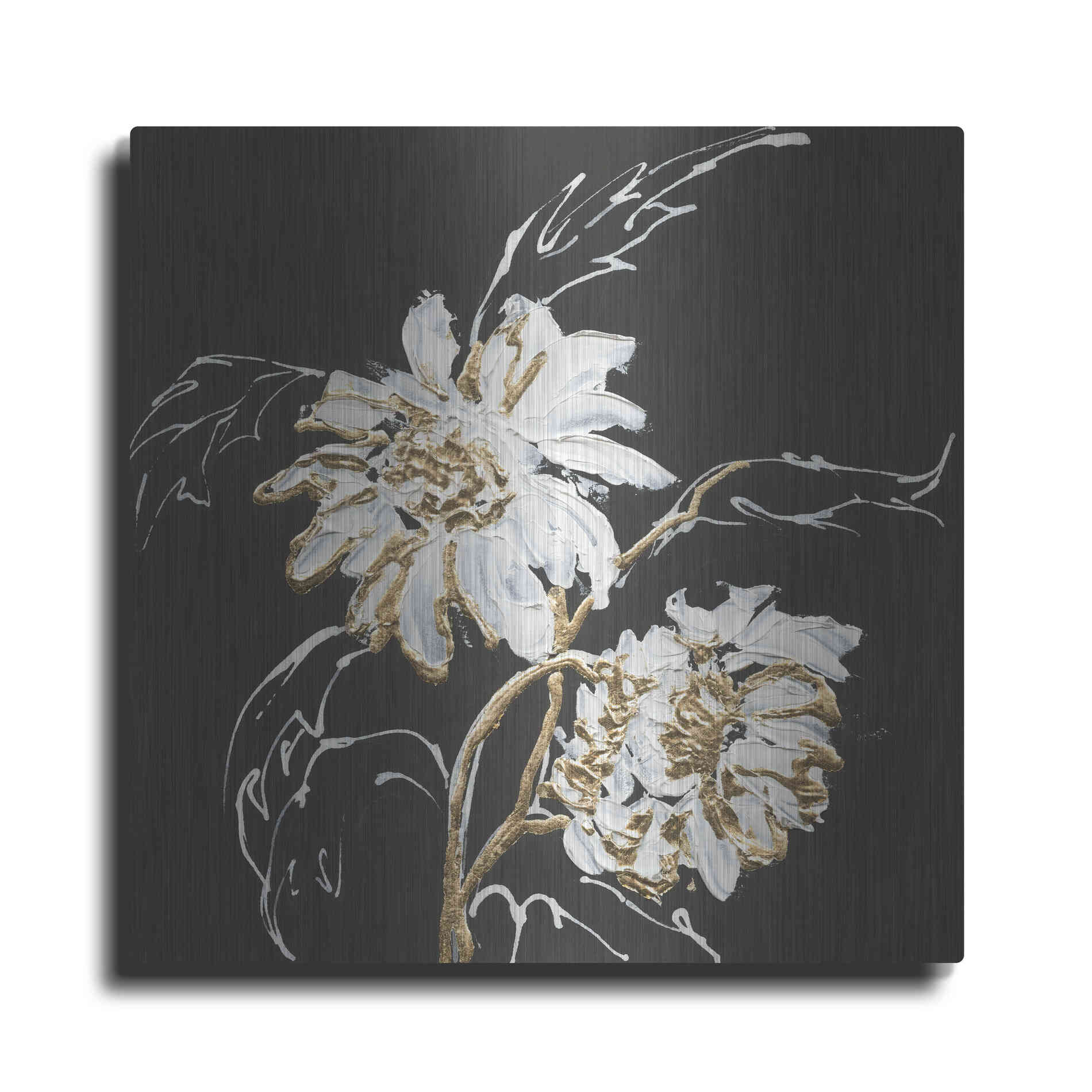 Luxe Metal Art 'Gilded Sunflowers' by Chris Paschke, Metal Wall Art