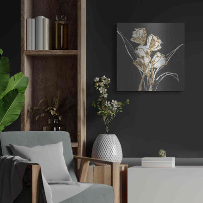 Luxe Metal Art 'Gilded Tulips' by Chris Paschke, Metal Wall Art,24x24