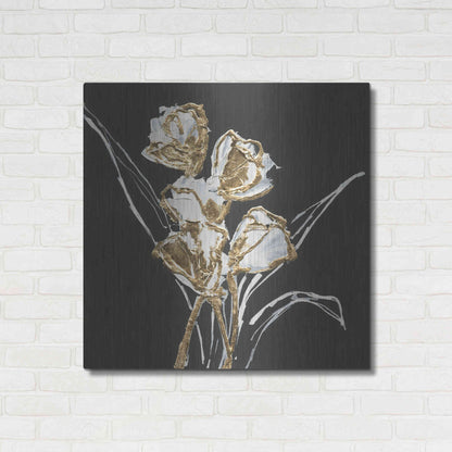 Luxe Metal Art 'Gilded Tulips' by Chris Paschke, Metal Wall Art,36x36