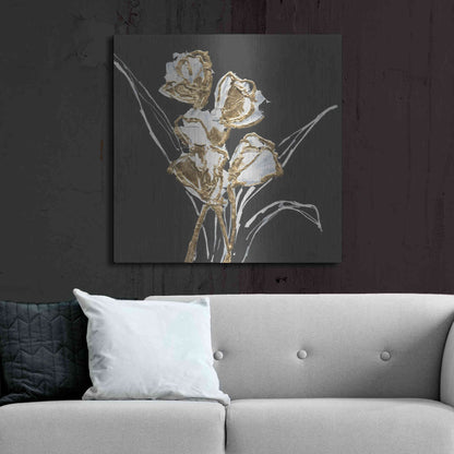 Luxe Metal Art 'Gilded Tulips' by Chris Paschke, Metal Wall Art,36x36