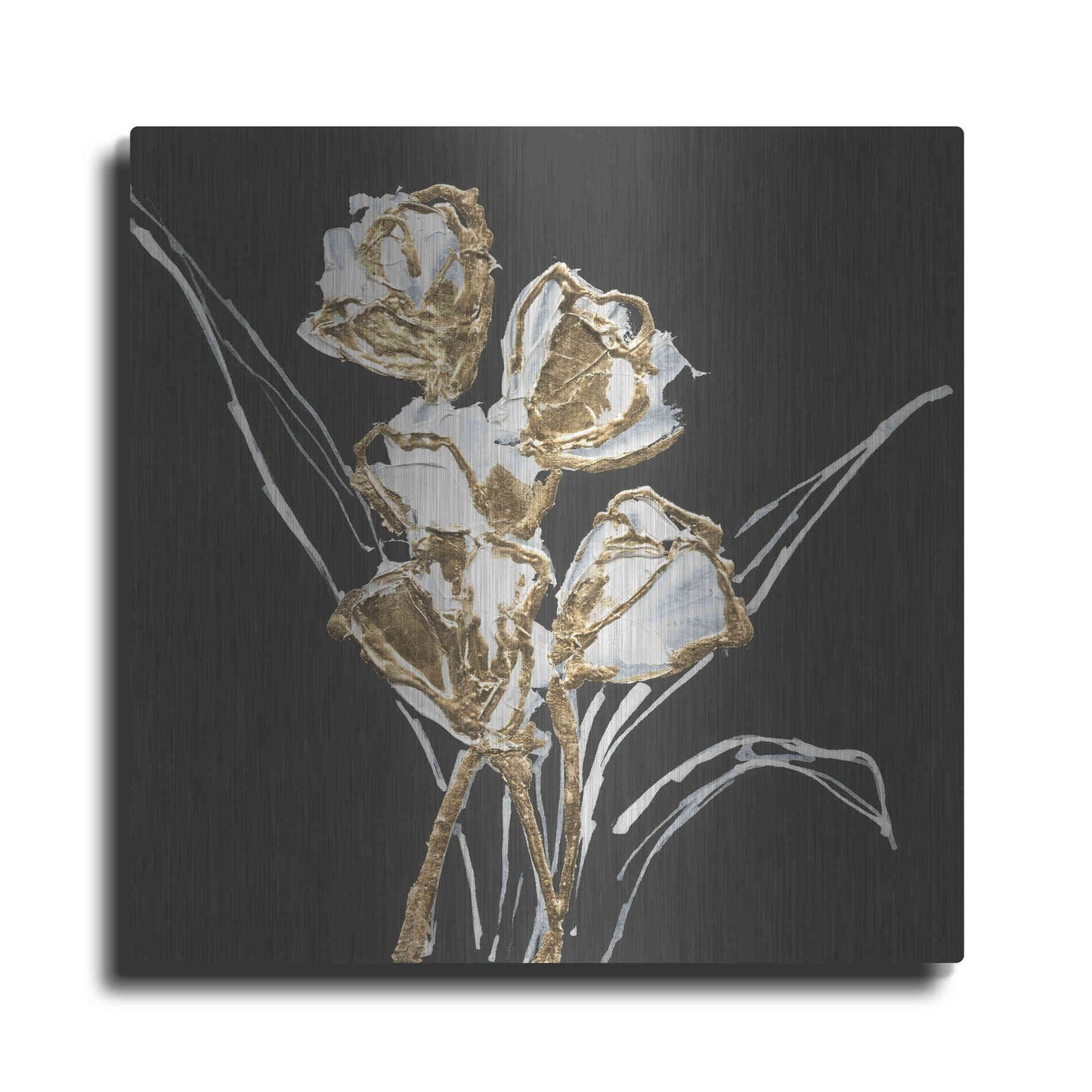 Luxe Metal Art 'Gilded Tulips' by Chris Paschke, Metal Wall Art