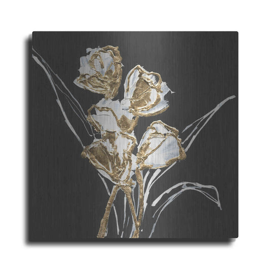 Luxe Metal Art 'Gilded Tulips' by Chris Paschke, Metal Wall Art