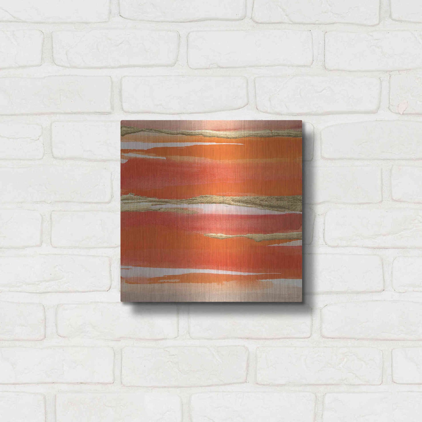 Luxe Metal Art 'Gilded Mandarin I' by Chris Paschke, Metal Wall Art,12x12