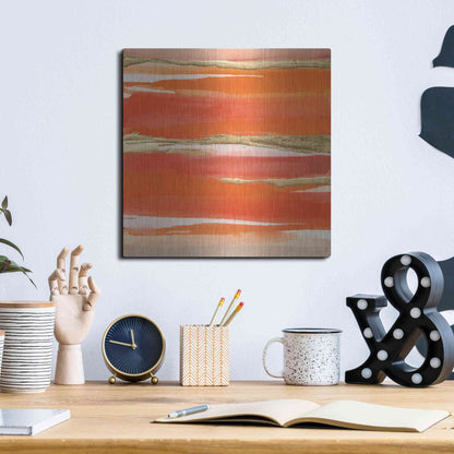 Luxe Metal Art 'Gilded Mandarin I' by Chris Paschke, Metal Wall Art,12x12