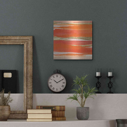 Luxe Metal Art 'Gilded Mandarin I' by Chris Paschke, Metal Wall Art,12x12