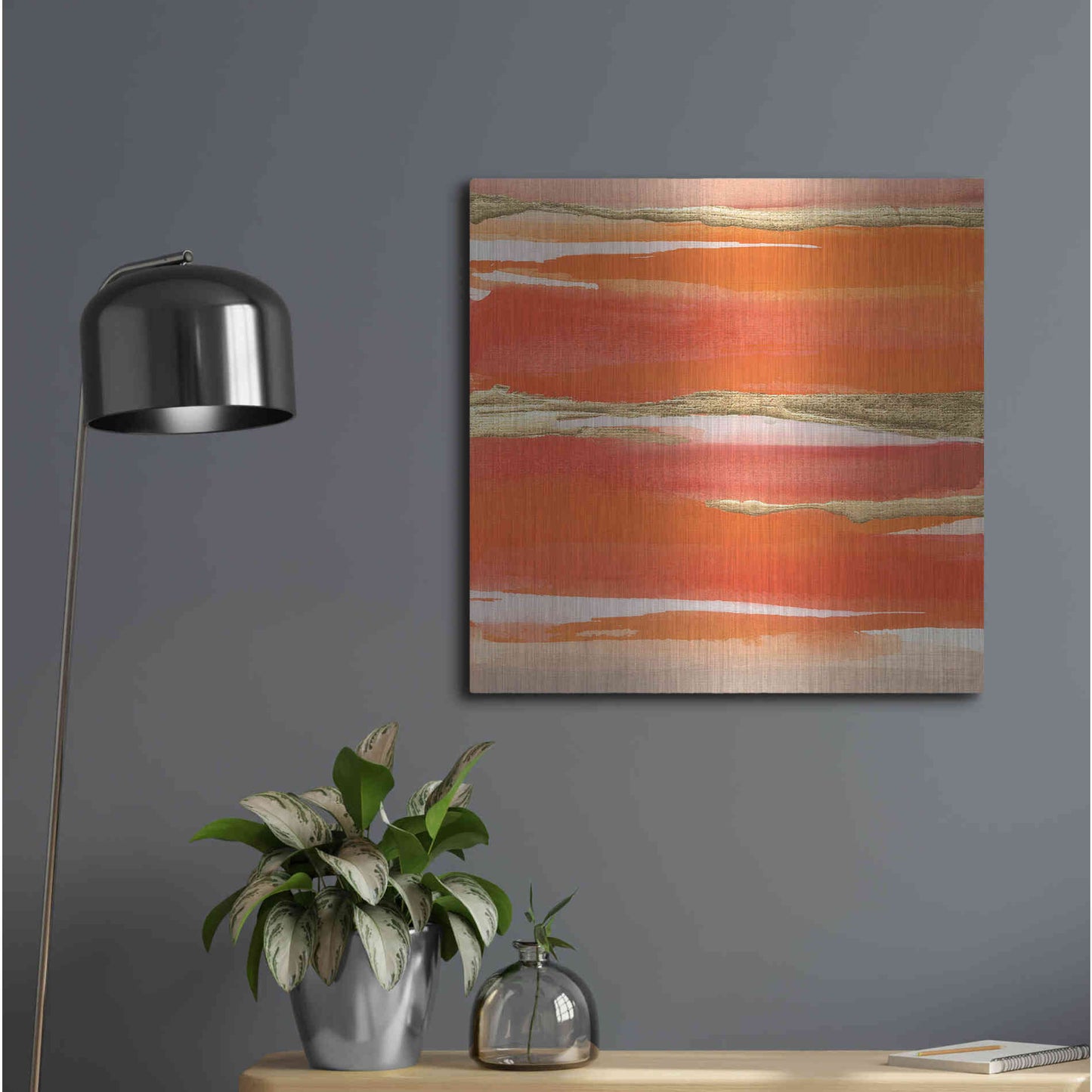Luxe Metal Art 'Gilded Mandarin I' by Chris Paschke, Metal Wall Art,24x24