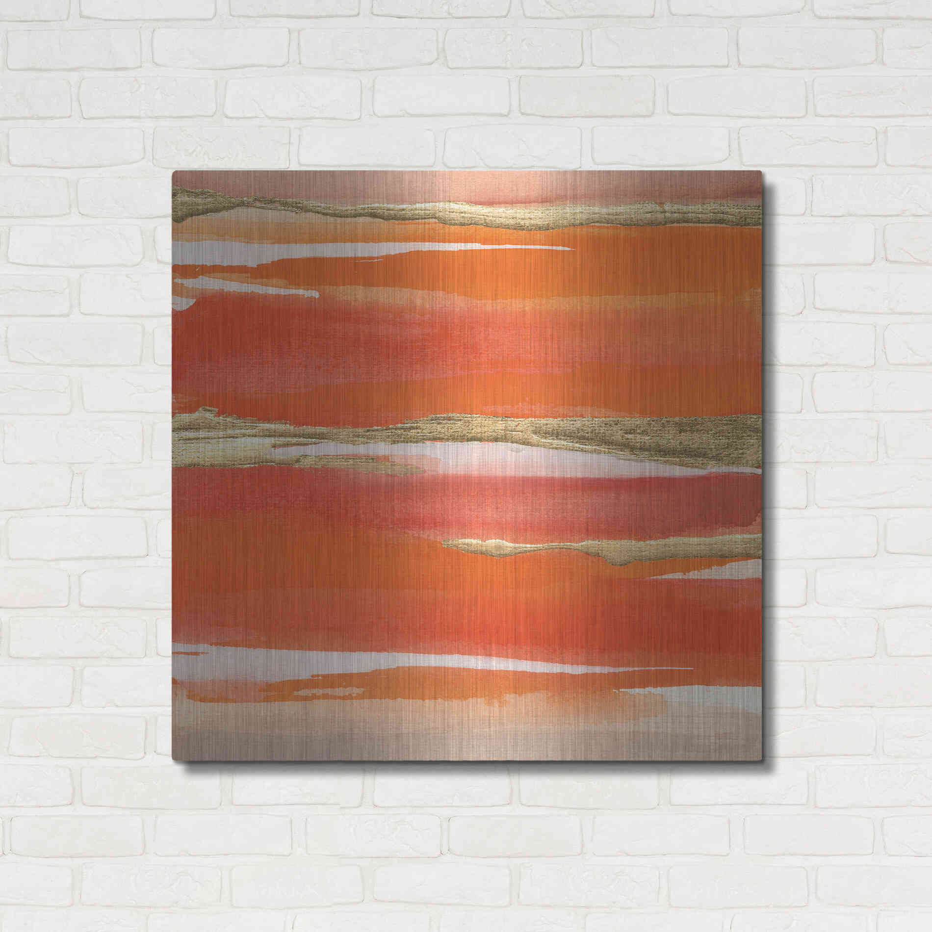 Luxe Metal Art 'Gilded Mandarin I' by Chris Paschke, Metal Wall Art,36x36