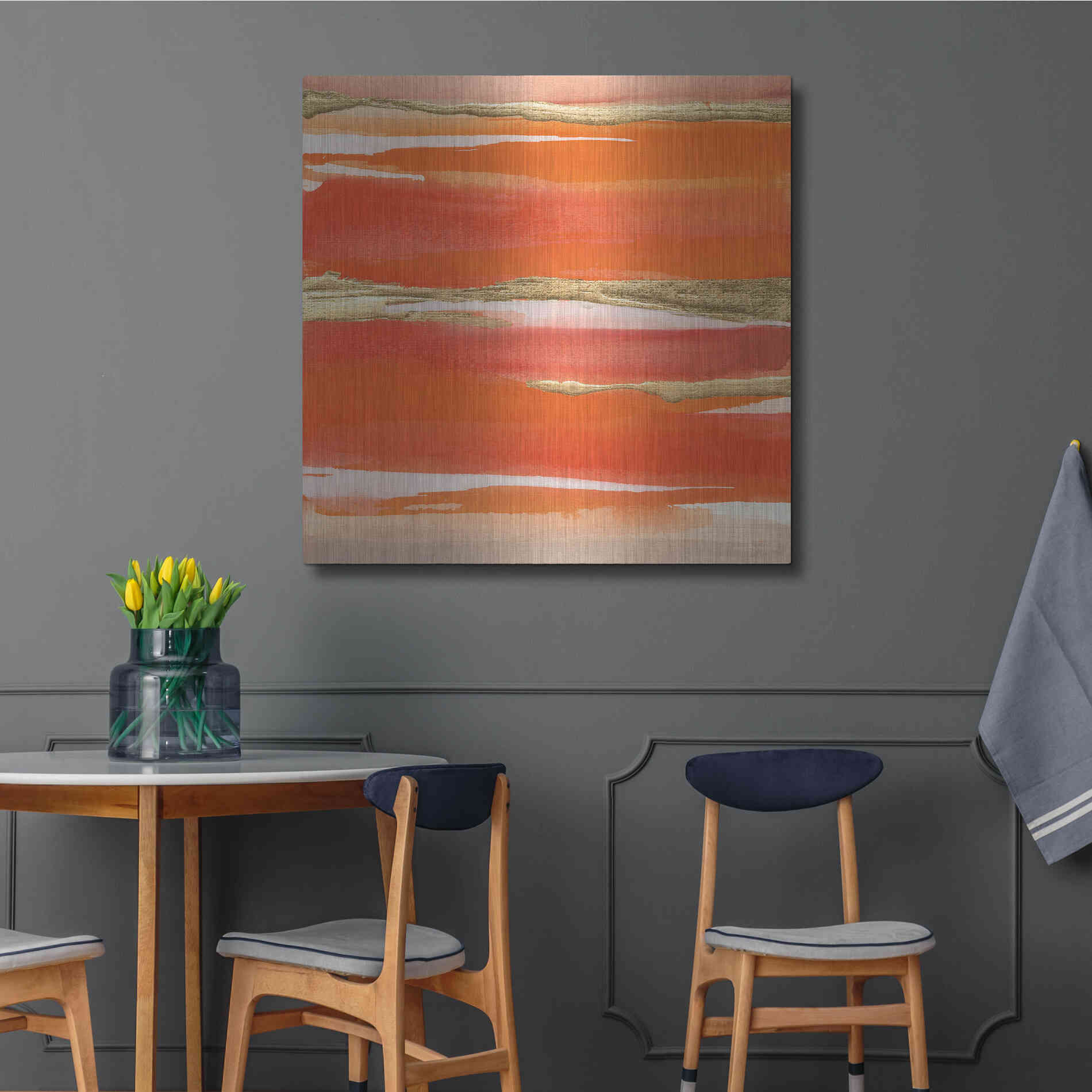 Luxe Metal Art 'Gilded Mandarin I' by Chris Paschke, Metal Wall Art,36x36