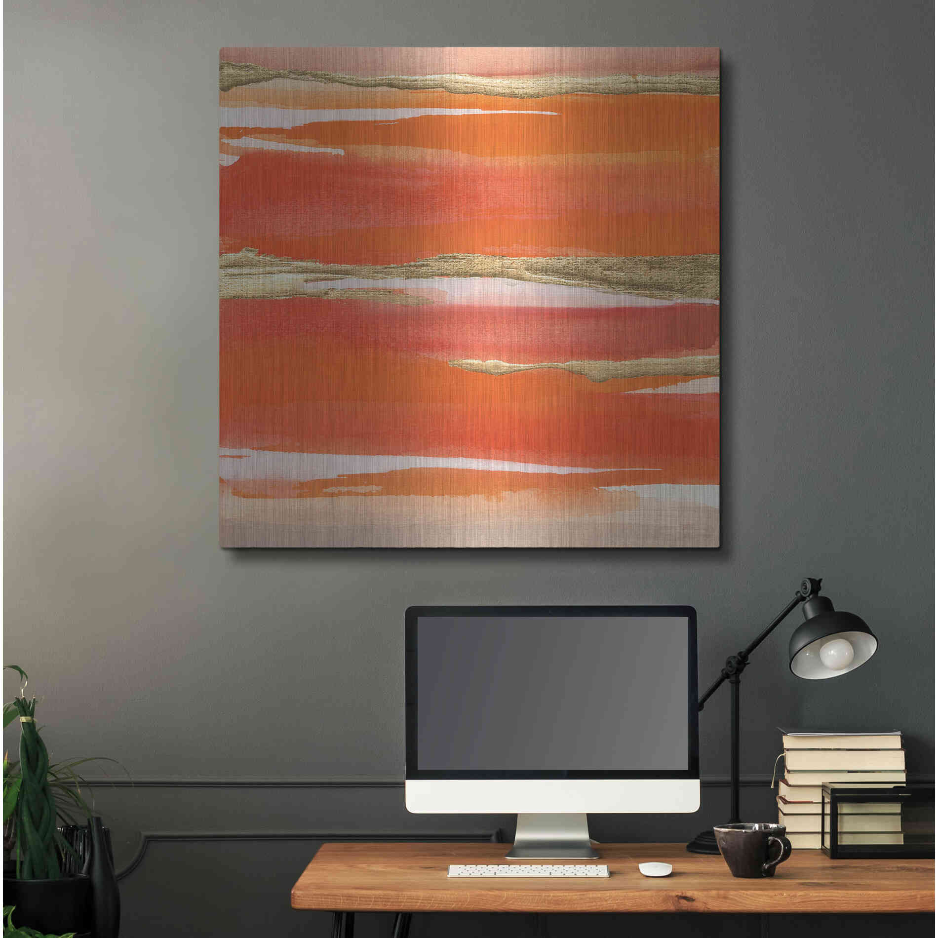 Luxe Metal Art 'Gilded Mandarin I' by Chris Paschke, Metal Wall Art,36x36