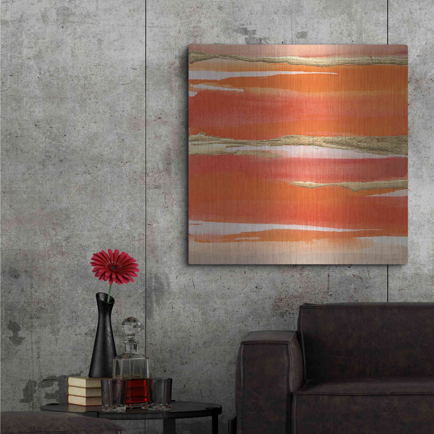 Luxe Metal Art 'Gilded Mandarin I' by Chris Paschke, Metal Wall Art,36x36