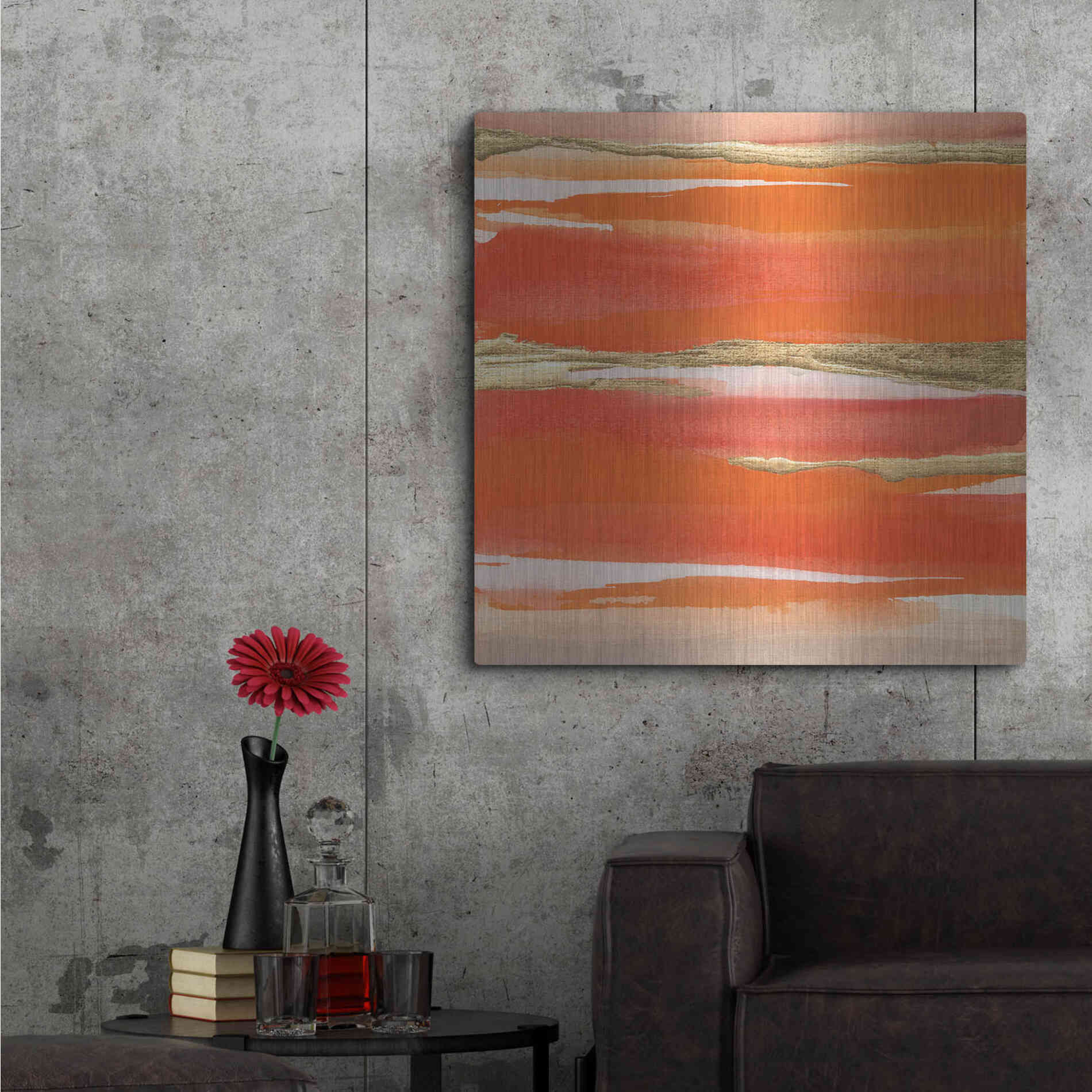 Luxe Metal Art 'Gilded Mandarin I' by Chris Paschke, Metal Wall Art,36x36