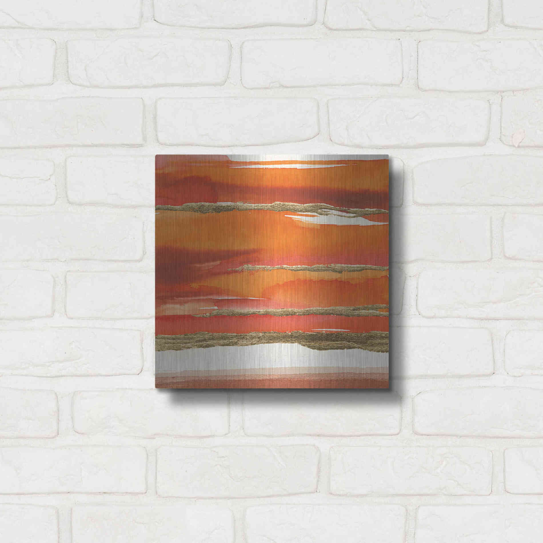 Luxe Metal Art 'Gilded Mandarin II' by Chris Paschke, Metal Wall Art,12x12