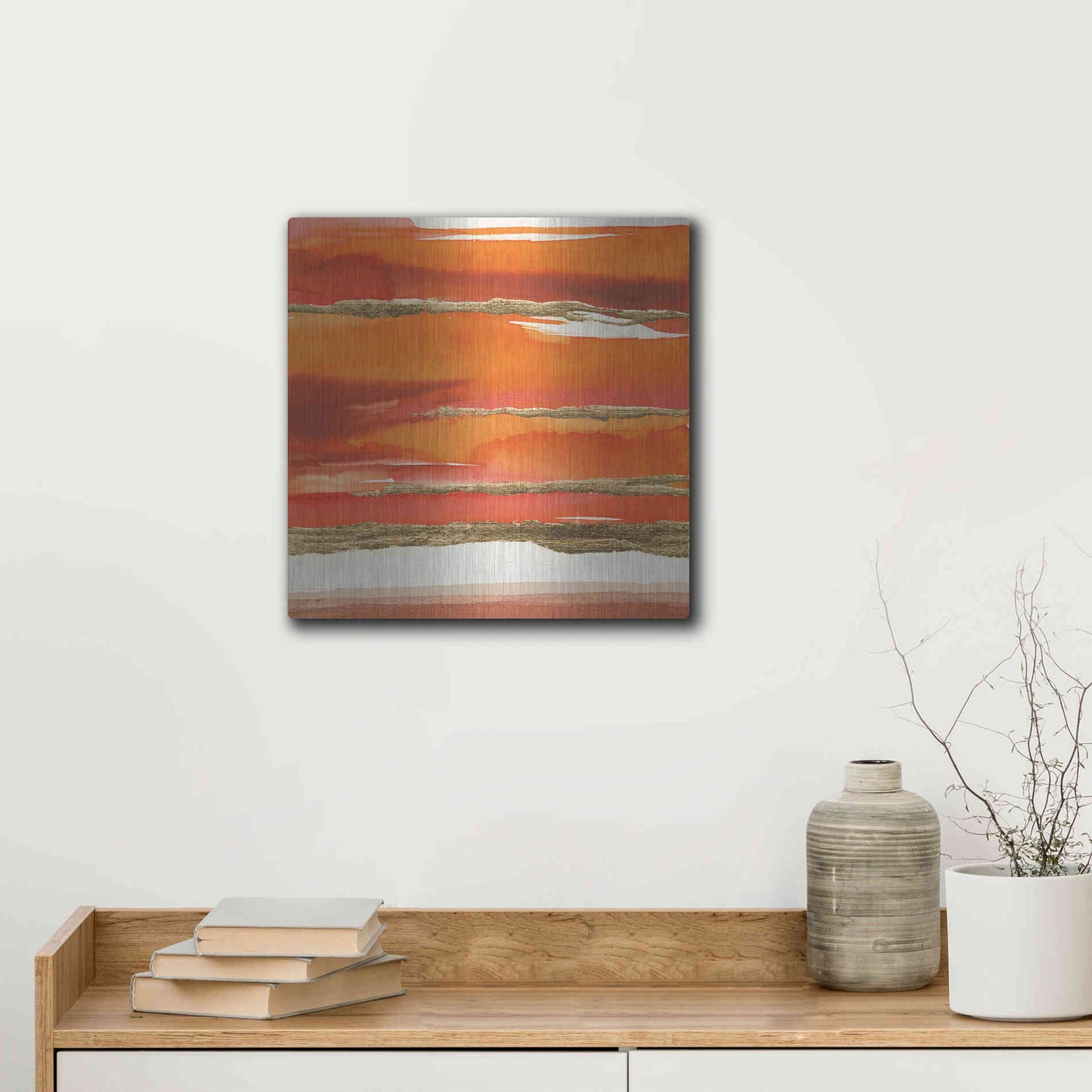 Luxe Metal Art 'Gilded Mandarin II' by Chris Paschke, Metal Wall Art,12x12