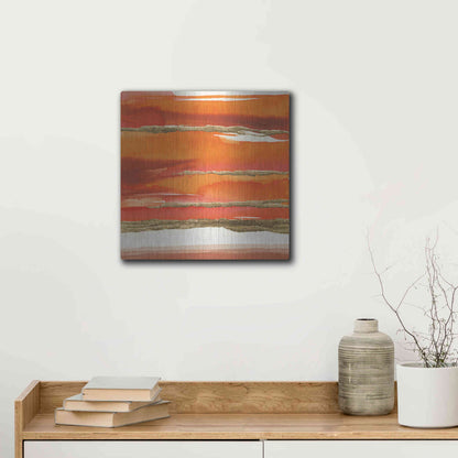 Luxe Metal Art 'Gilded Mandarin II' by Chris Paschke, Metal Wall Art,12x12