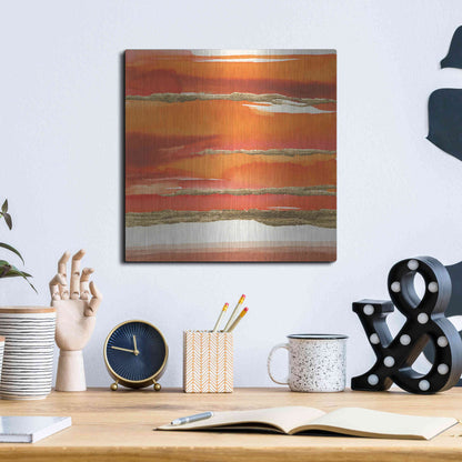 Luxe Metal Art 'Gilded Mandarin II' by Chris Paschke, Metal Wall Art,12x12