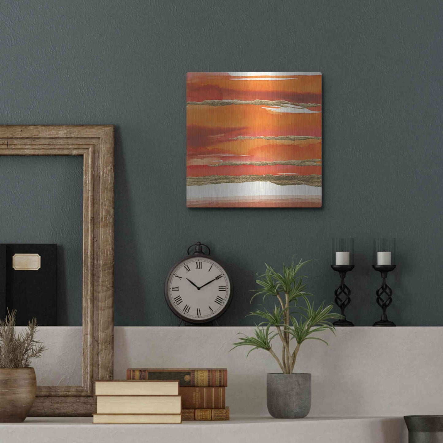 Luxe Metal Art 'Gilded Mandarin II' by Chris Paschke, Metal Wall Art,12x12