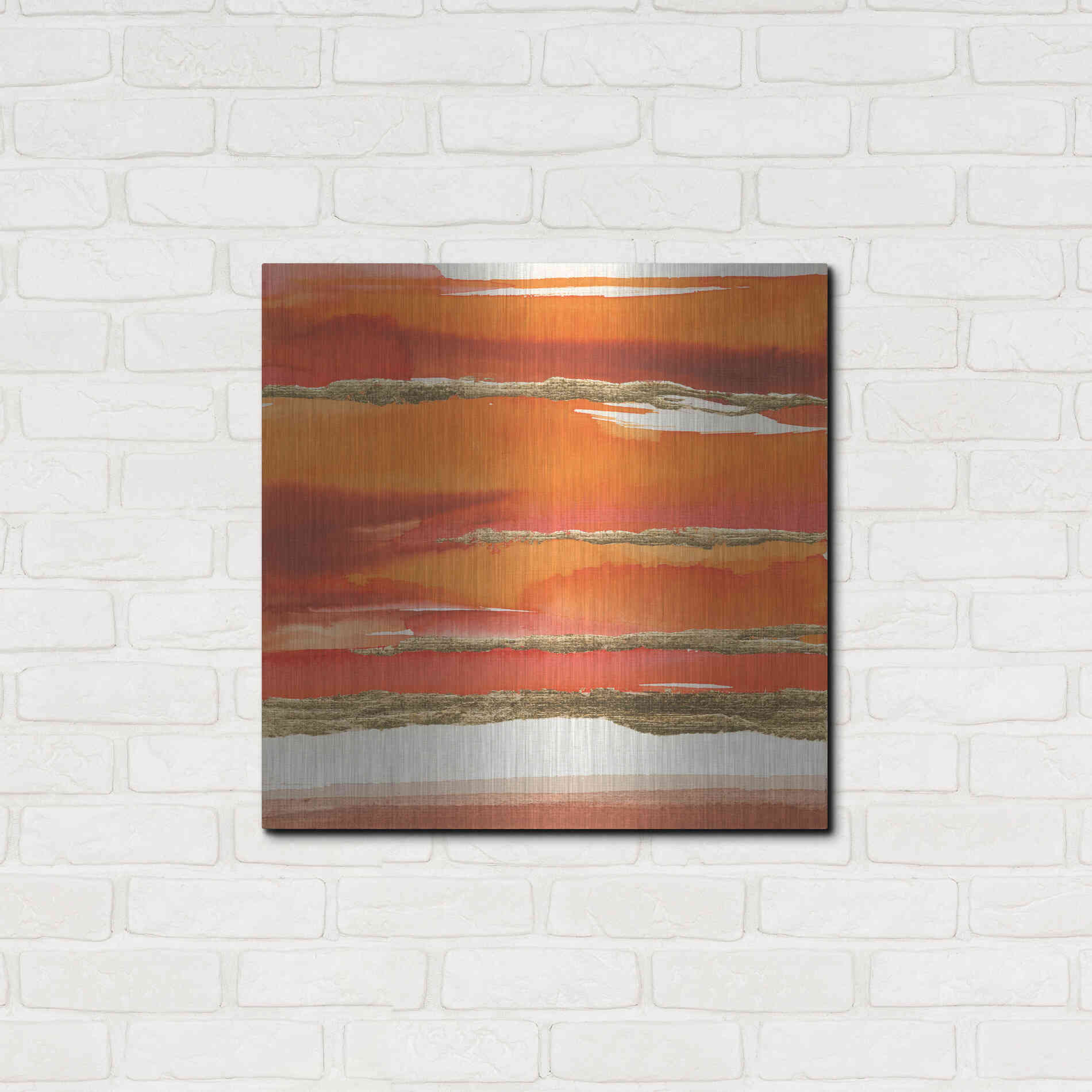Luxe Metal Art 'Gilded Mandarin II' by Chris Paschke, Metal Wall Art,24x24