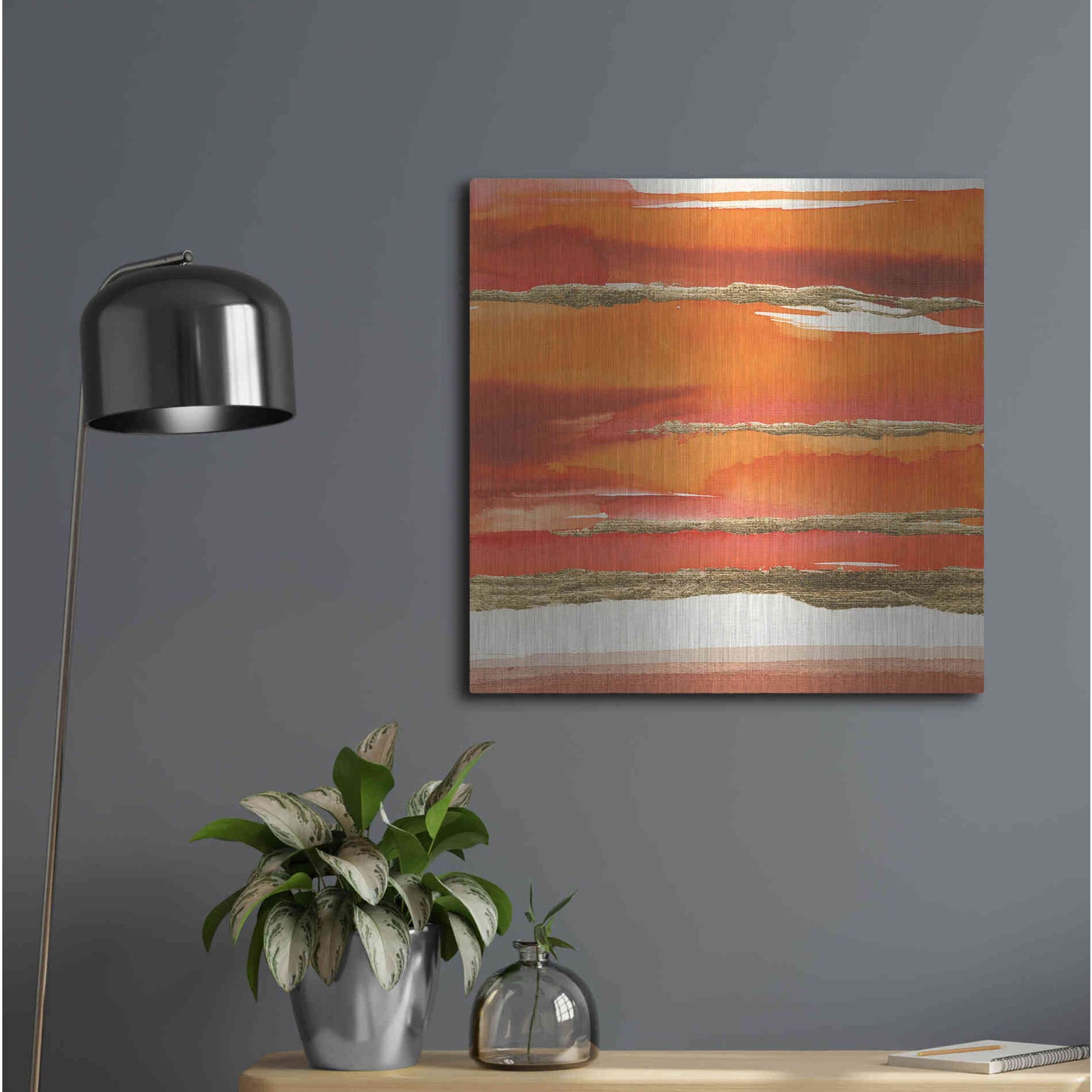 Luxe Metal Art 'Gilded Mandarin II' by Chris Paschke, Metal Wall Art,24x24