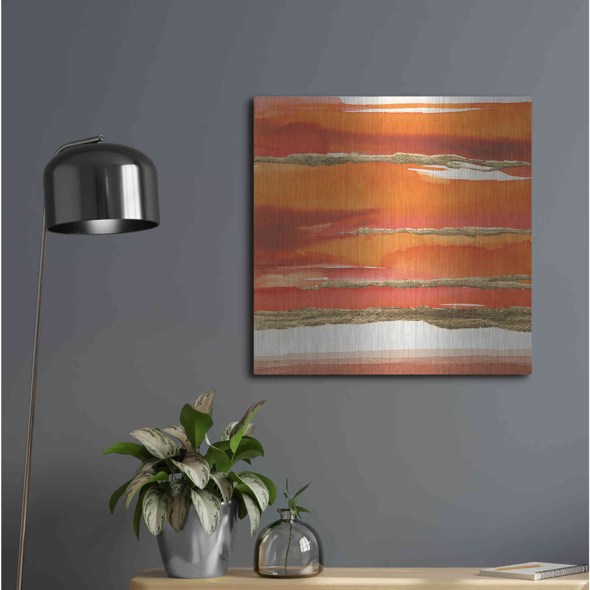 Luxe Metal Art 'Gilded Mandarin II' by Chris Paschke, Metal Wall Art,24x24