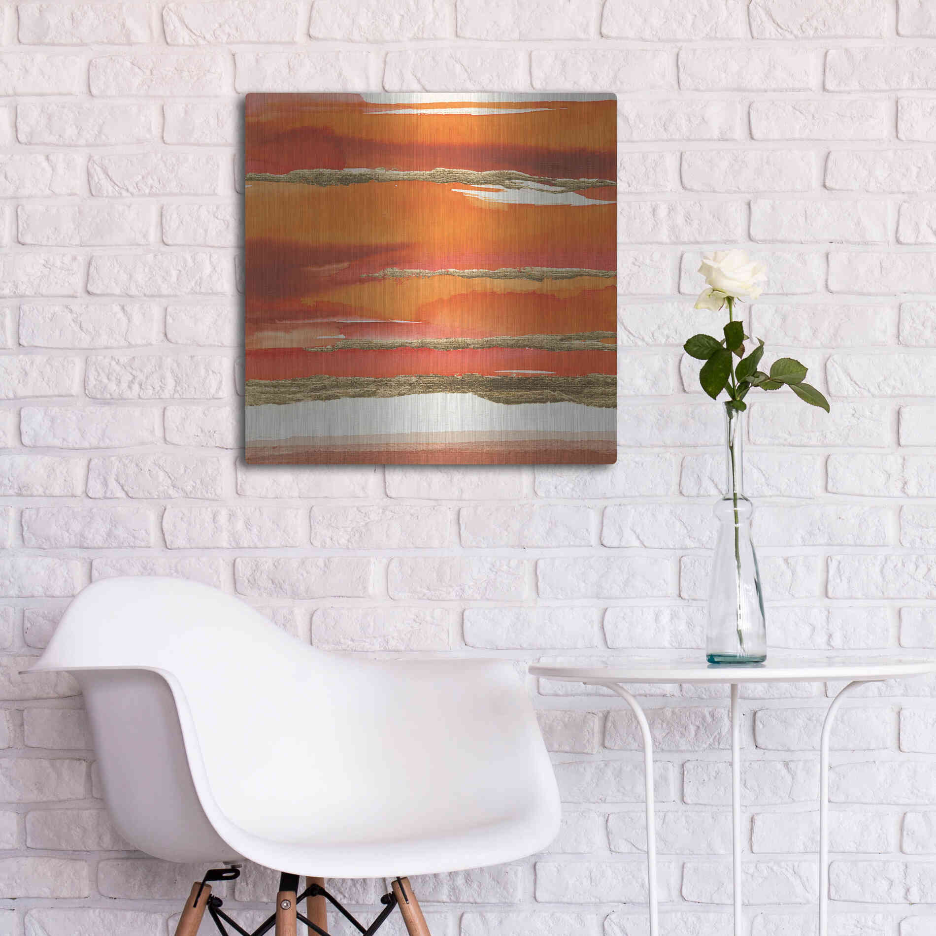 Luxe Metal Art 'Gilded Mandarin II' by Chris Paschke, Metal Wall Art,24x24