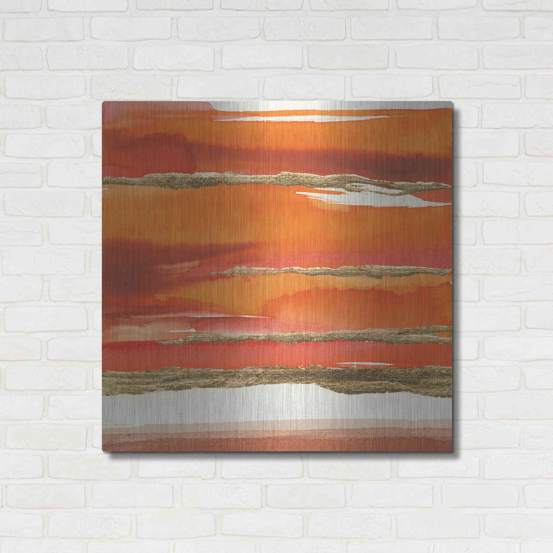 Luxe Metal Art 'Gilded Mandarin II' by Chris Paschke, Metal Wall Art,36x36