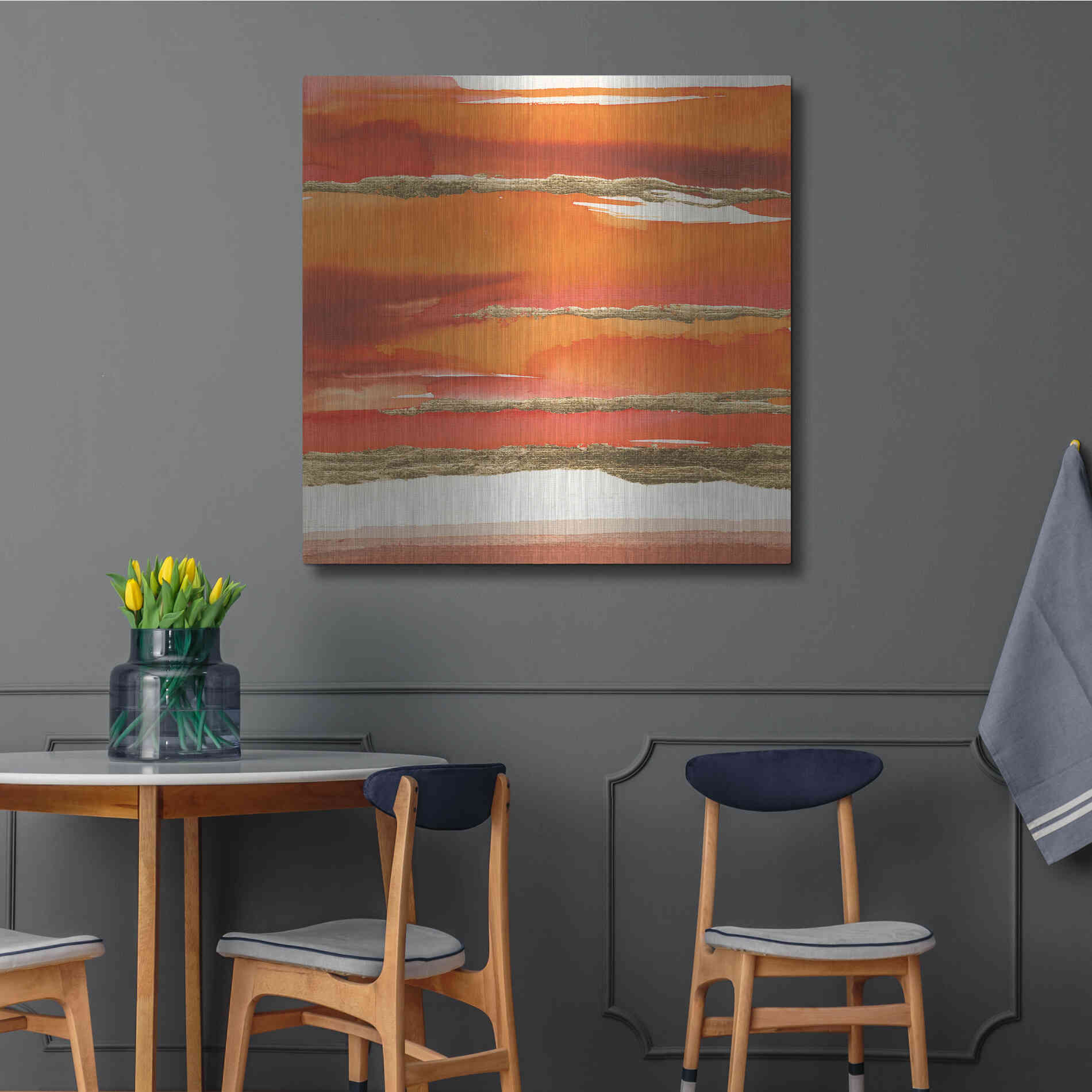 Luxe Metal Art 'Gilded Mandarin II' by Chris Paschke, Metal Wall Art,36x36