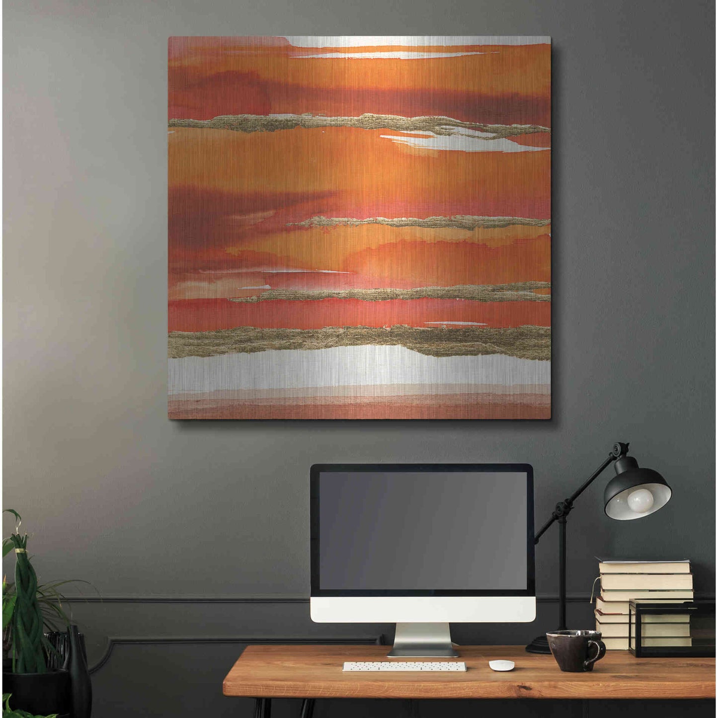 Luxe Metal Art 'Gilded Mandarin II' by Chris Paschke, Metal Wall Art,36x36