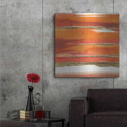 Luxe Metal Art 'Gilded Mandarin II' by Chris Paschke, Metal Wall Art,36x36