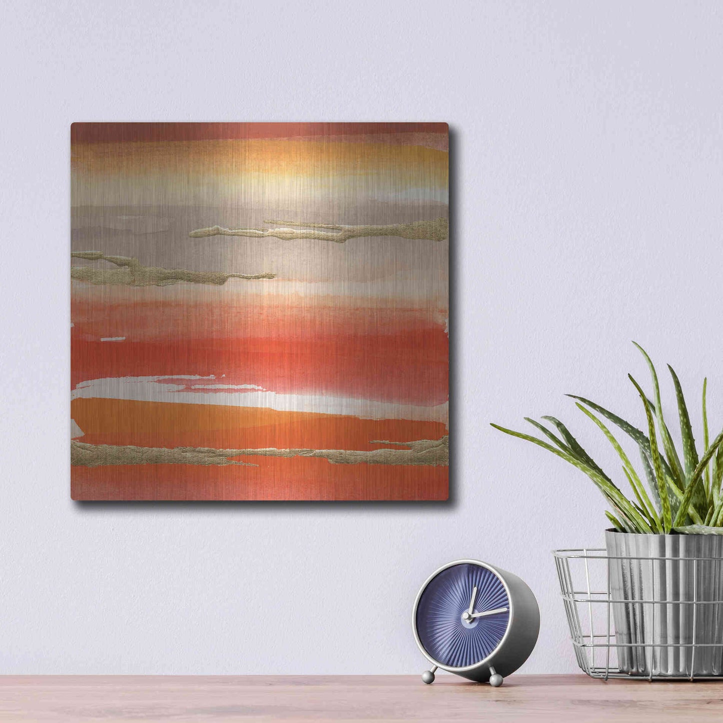 Luxe Metal Art 'Gilded Mandarin III' by Chris Paschke, Metal Wall Art,12x12