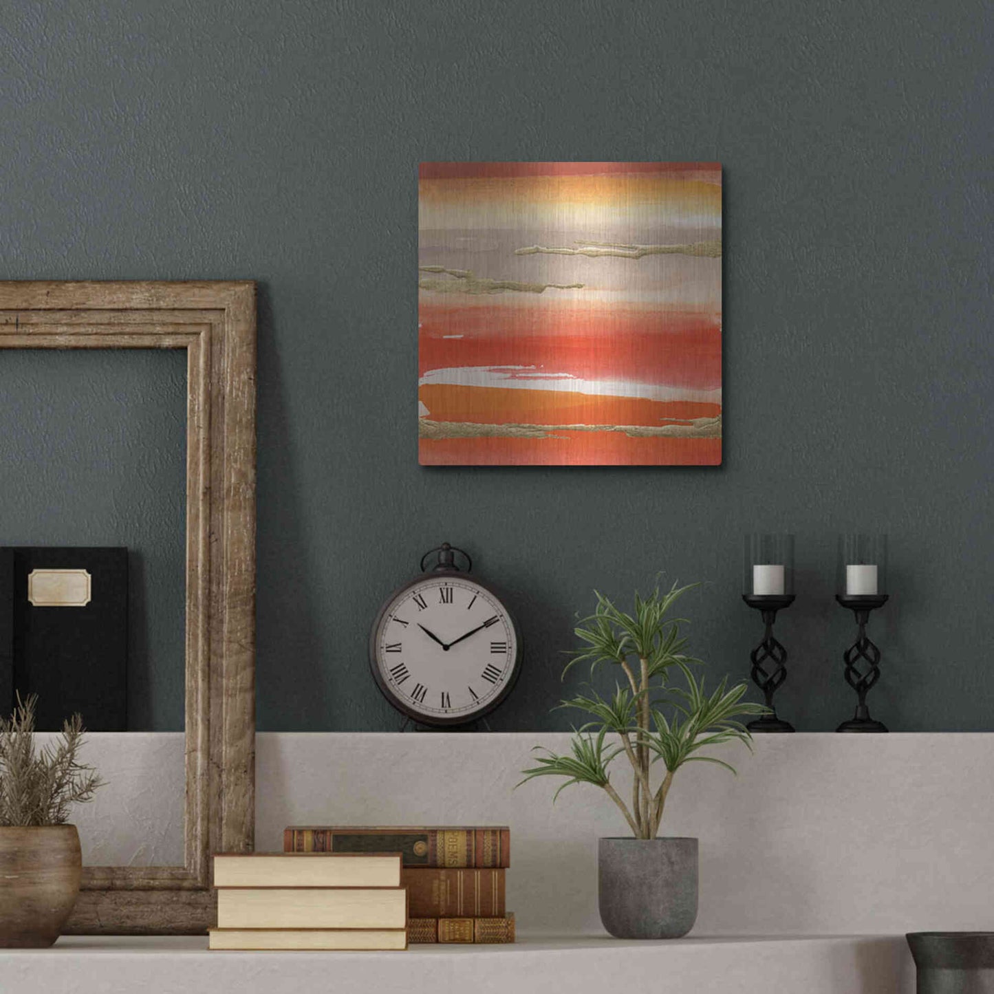 Luxe Metal Art 'Gilded Mandarin III' by Chris Paschke, Metal Wall Art,12x12