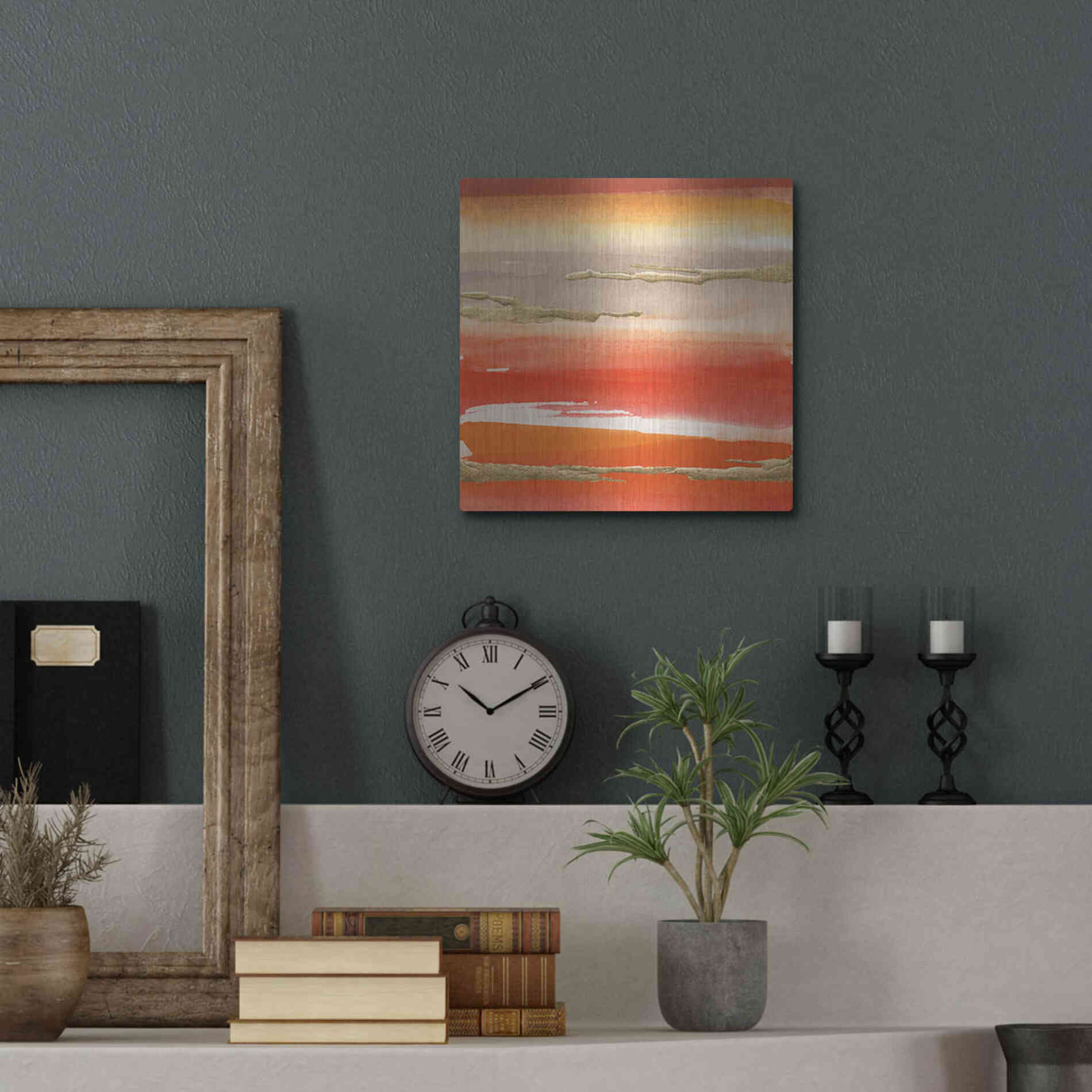 Luxe Metal Art 'Gilded Mandarin III' by Chris Paschke, Metal Wall Art,12x12