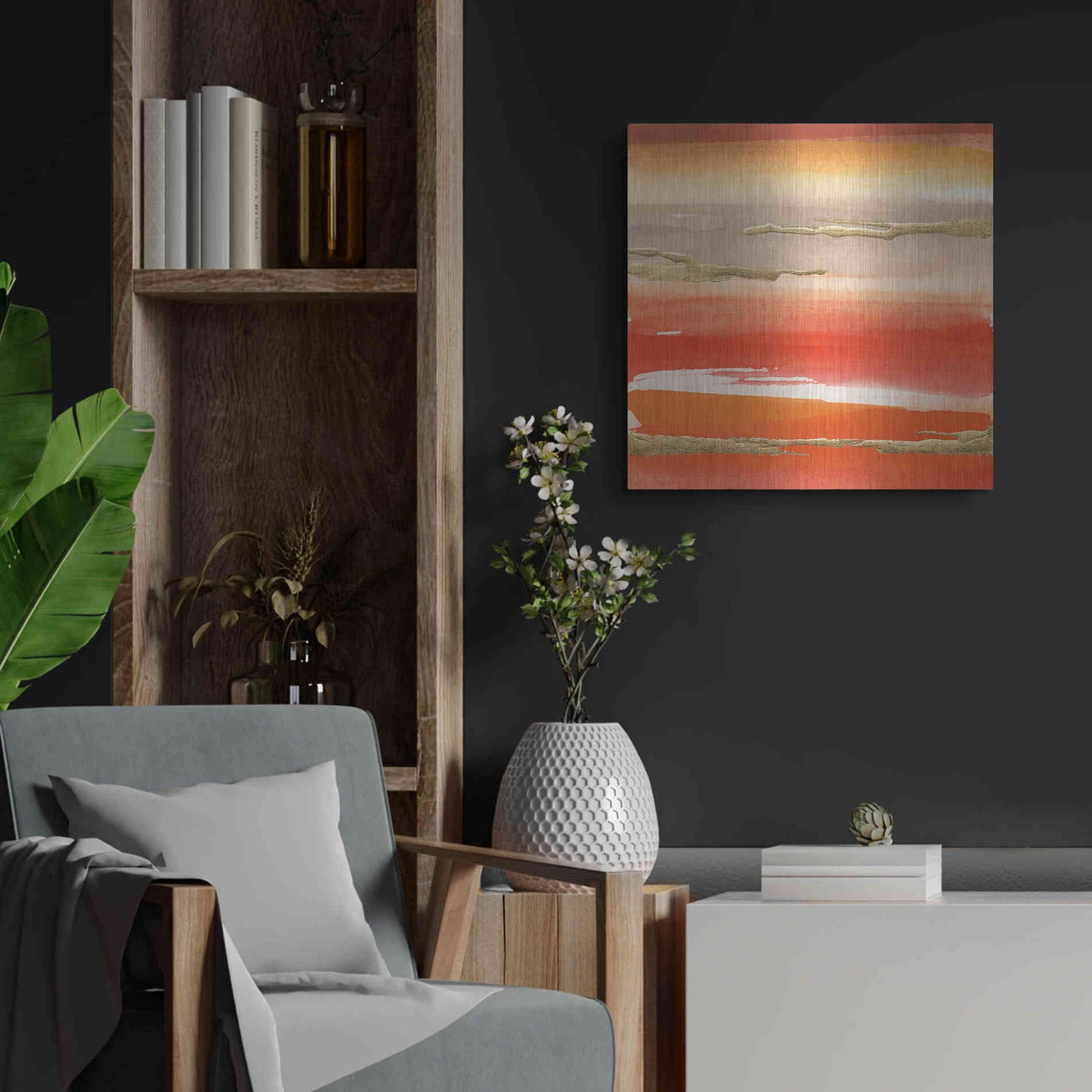 Luxe Metal Art 'Gilded Mandarin III' by Chris Paschke, Metal Wall Art,24x24
