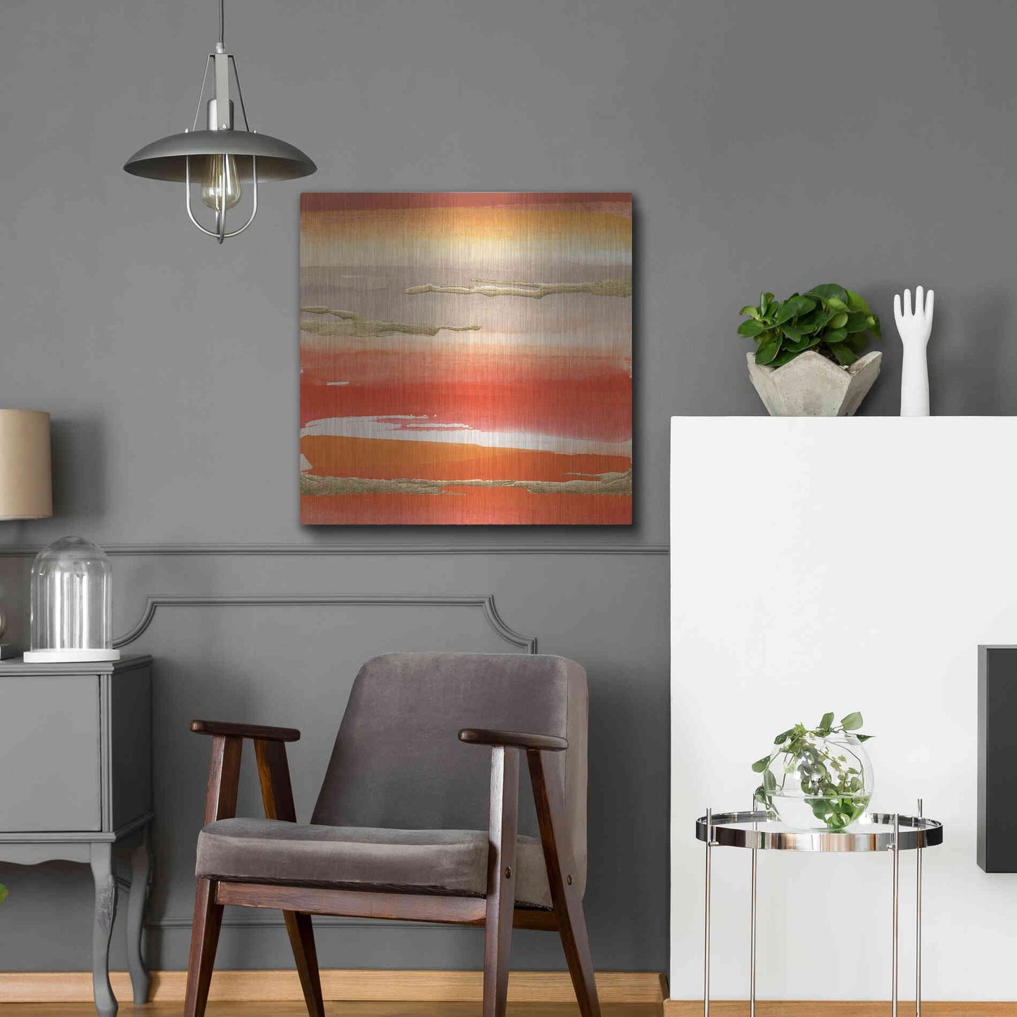 Luxe Metal Art 'Gilded Mandarin III' by Chris Paschke, Metal Wall Art,24x24