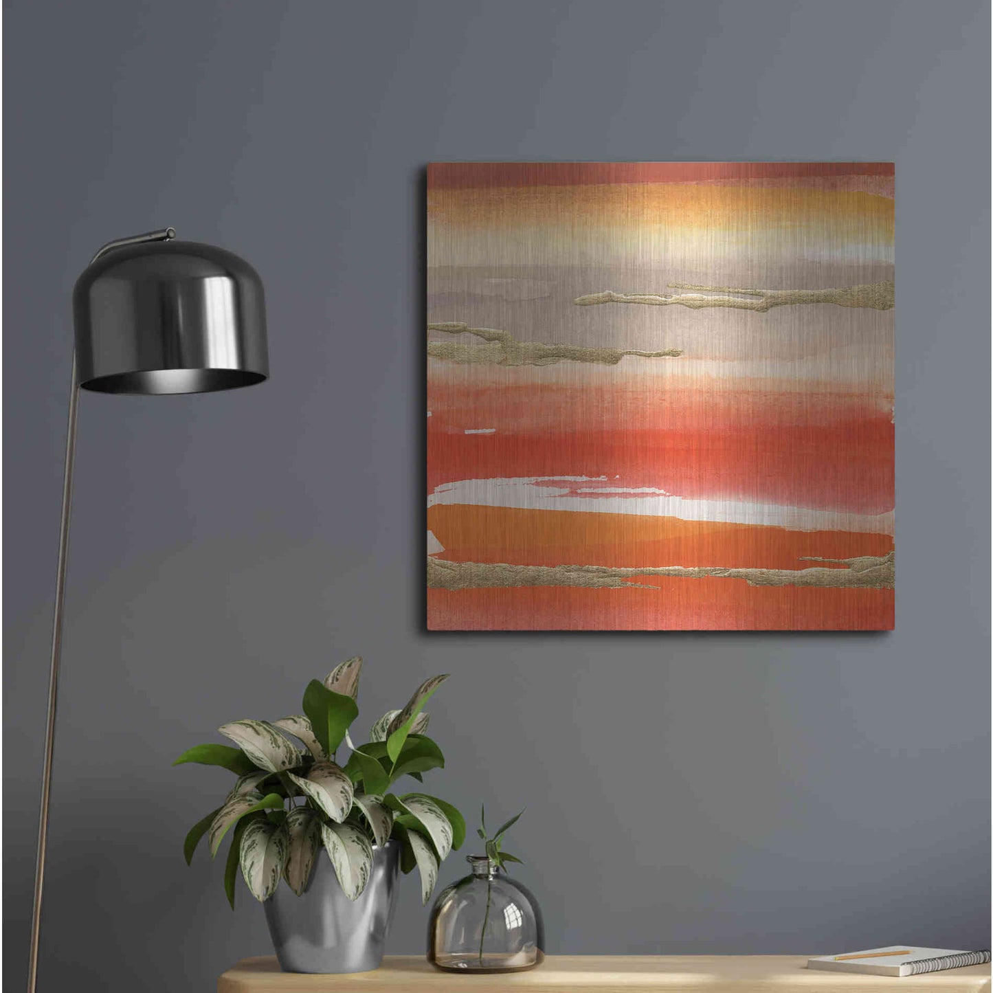 Luxe Metal Art 'Gilded Mandarin III' by Chris Paschke, Metal Wall Art,24x24